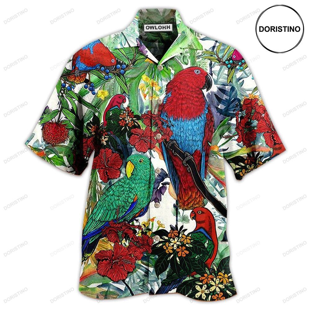 Parrot Red And Green Awesome Hawaiian Shirt