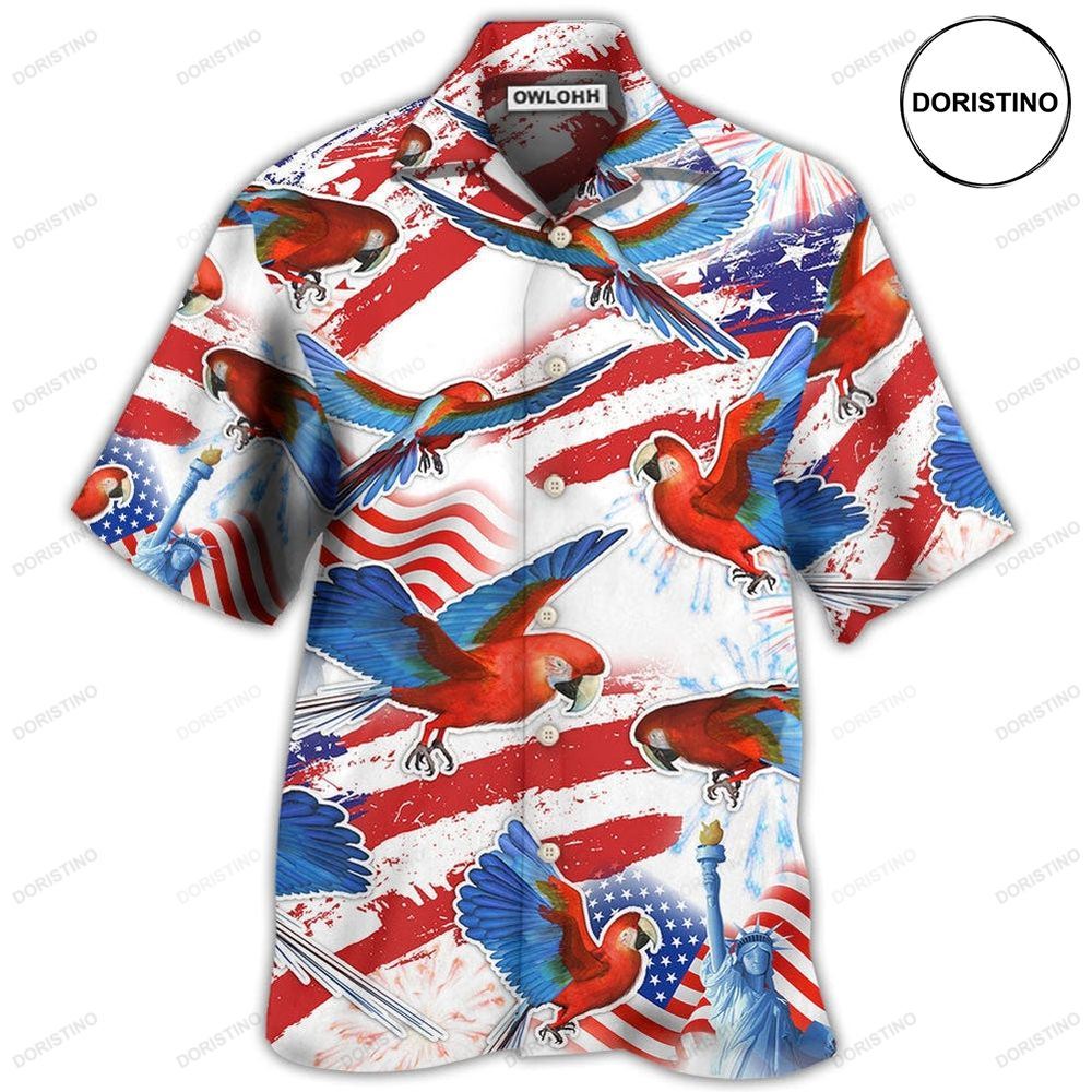 Parrot Us Flag Independence Day Limited Edition Hawaiian Shirt