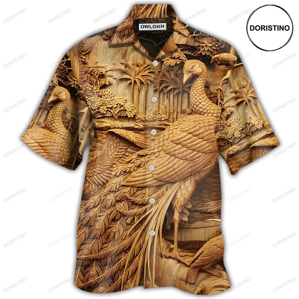 Peacock Woodcarving Limited Edition Hawaiian Shirt