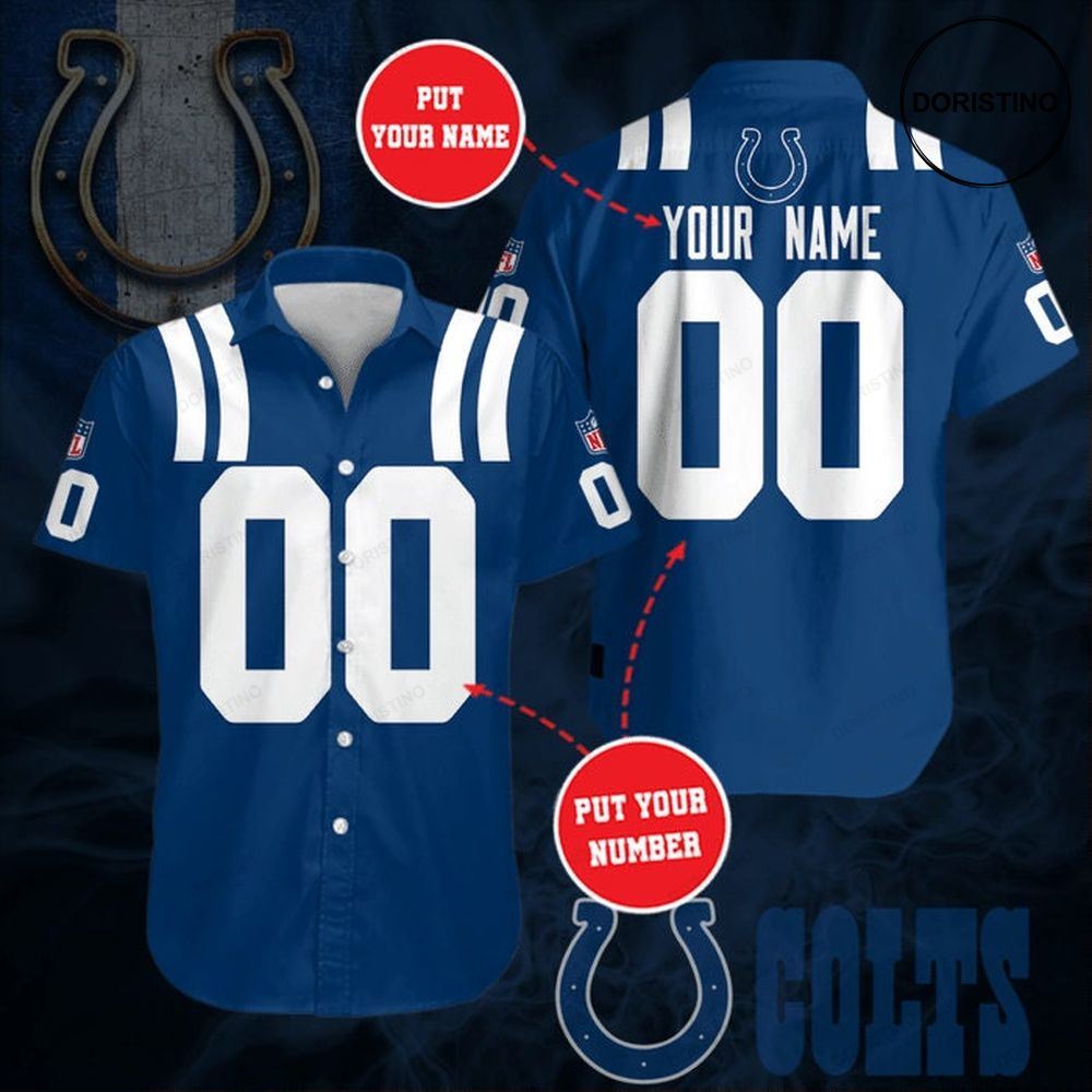 Personalized Indianapolis Colts Short Sleeve Hgi100 Awesome Hawaiian Shirt