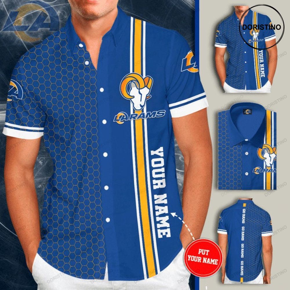 Personalized Los Angeles Rams Short Sleeve Hgi064 Hawaiian Shirt