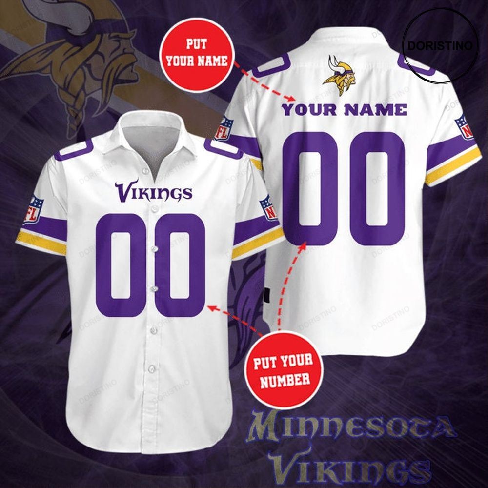 Personalized Minnesota Vikings Short Sleeve Hgi055 Awesome Hawaiian Shirt