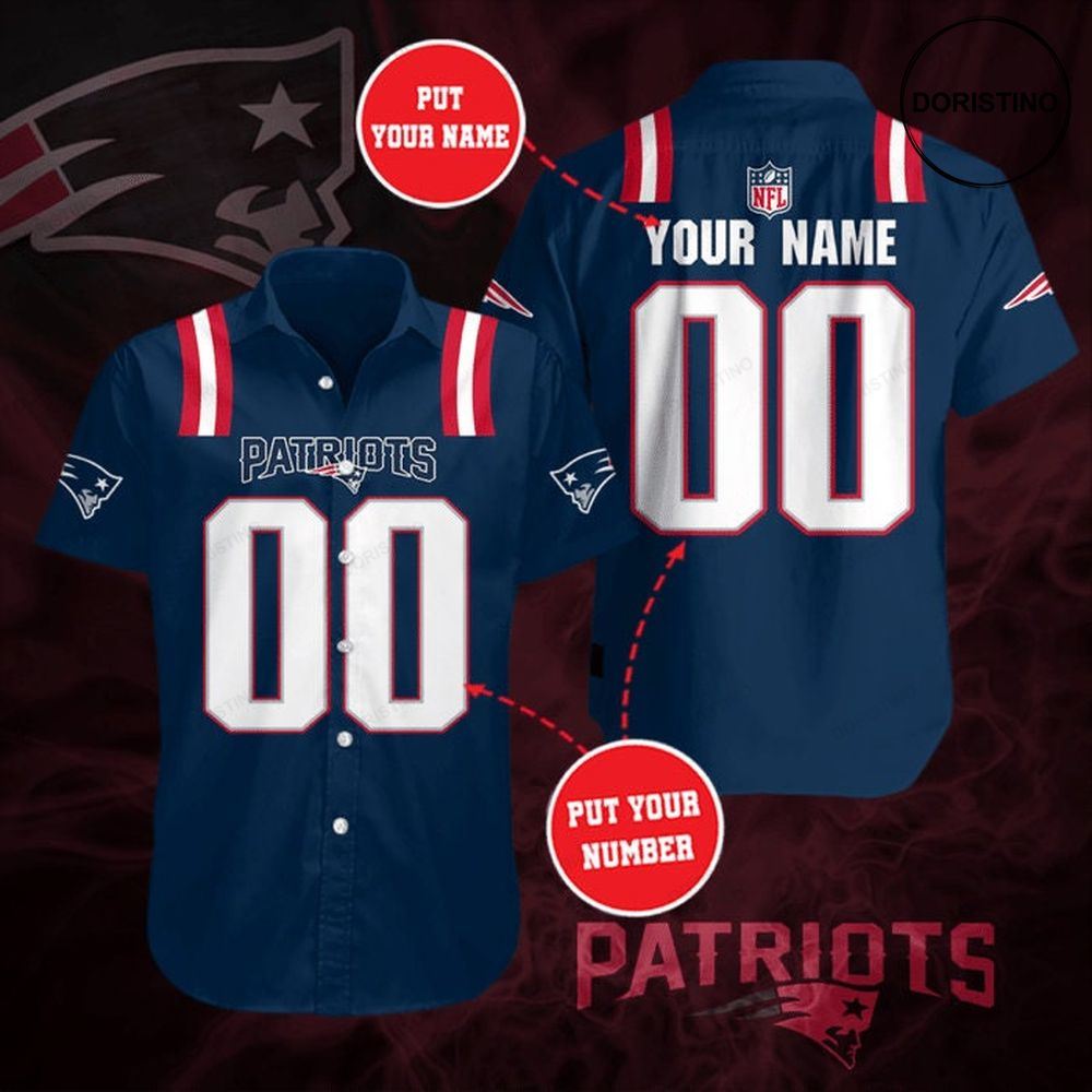 Personalized New England Patriots Short Sleeve Hgi051 Hawaiian Shirt