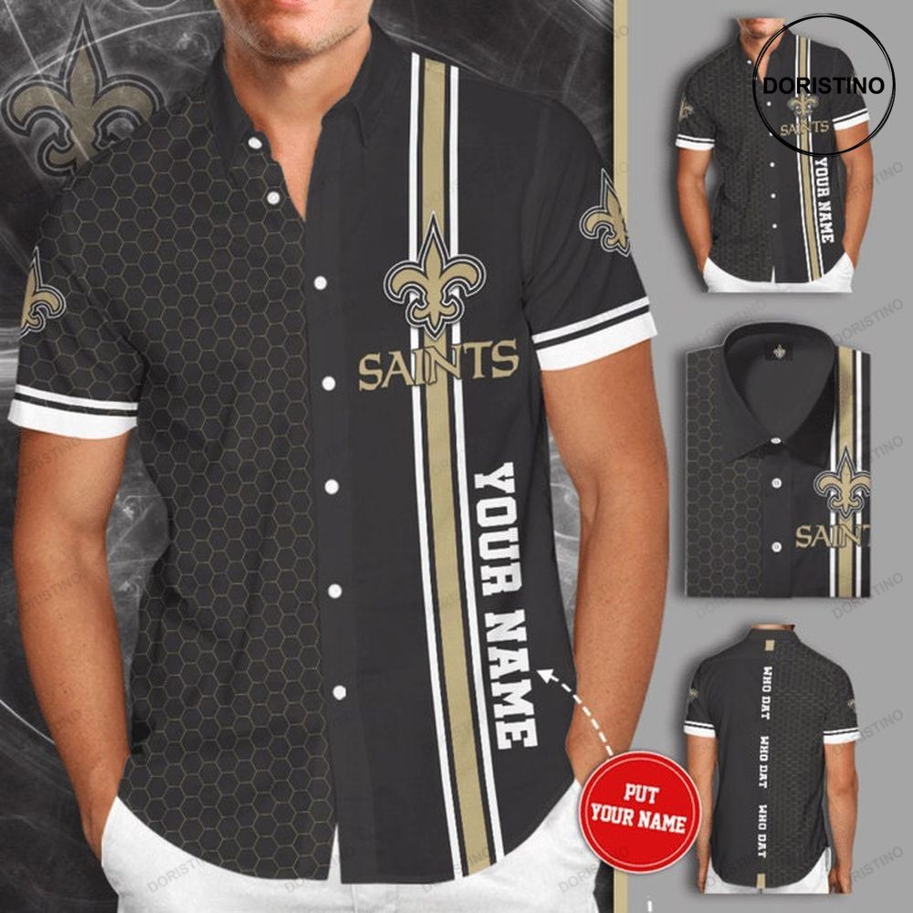Personalized New Orleans Saints Short Sleeve Hgi037 Awesome Hawaiian Shirt