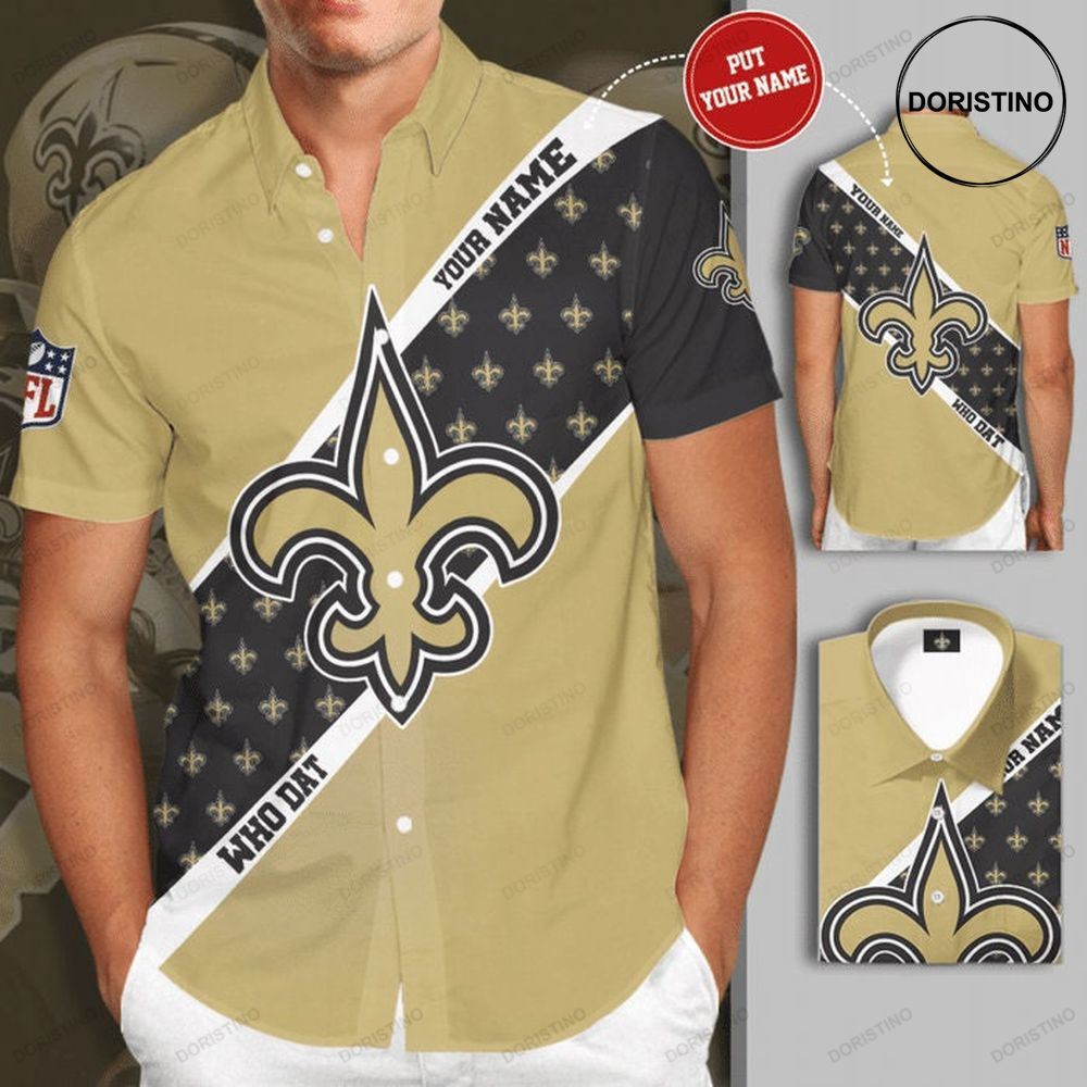 Personalized New Orleans Saints Short Sleeve Hgi041 Limited Edition Hawaiian Shirt