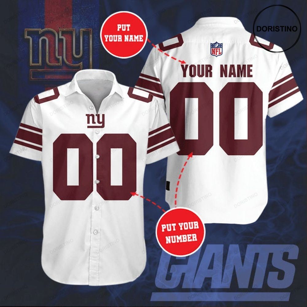 Personalized New York Giants Short Sleeve Hgi043 Hawaiian Shirt