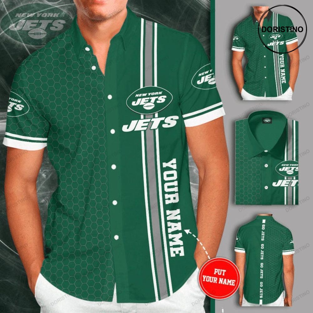 Personalized New York Jets Short Sleeve Hgi030 Awesome Hawaiian Shirt