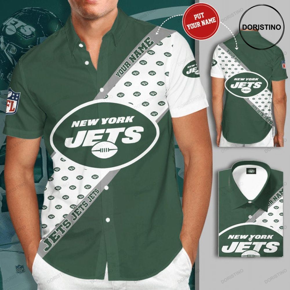 Personalized New York Jets Short Sleeve Hgi032 Awesome Hawaiian Shirt