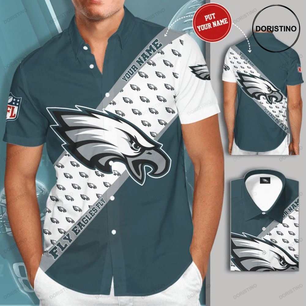Personalized Philadelphia Eagles Short Sleeve Hgi025 Hawaiian Shirt