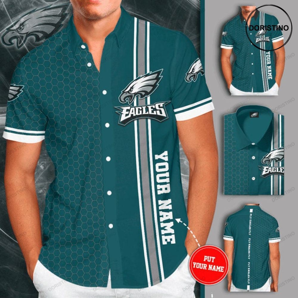 Personalized Philadelphia Eagles Short Sleeve Hgi026 Hawaiian Shirt