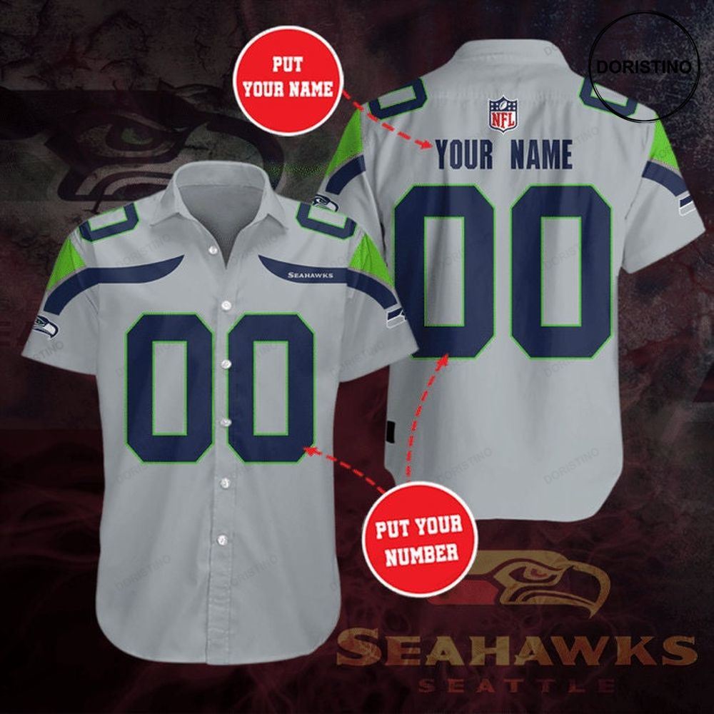 Personalized Seattle Seahawks Short Sleeve Hgi016 Awesome Hawaiian Shirt