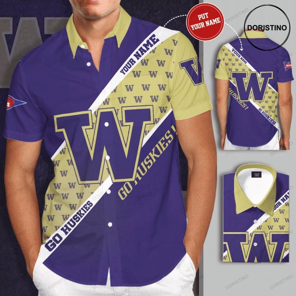 Personalized Washington Huskies Short Sleeve Hgi165 Limited Edition Hawaiian Shirt