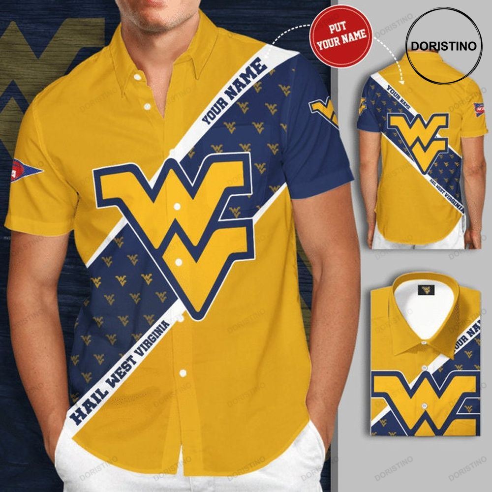Personalized West Virginia Mountaineers Short Sleeve Hgi161 Hawaiian Shirt