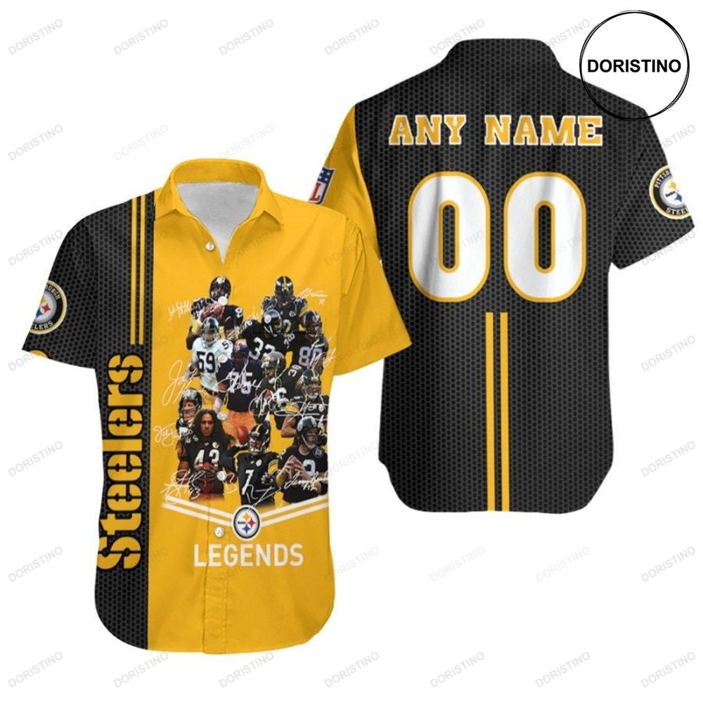 Pittsburgh Steelers Legends All Legendary Captain Signed Nfl 3d Custom Name Number For Steelers Fans Awesome Hawaiian Shirt