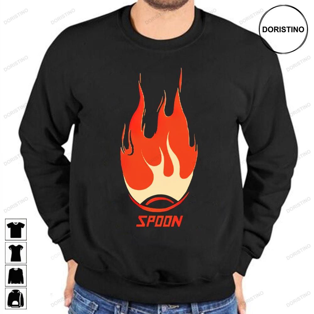 Spoon Band Fire Funny Logo Trending Style