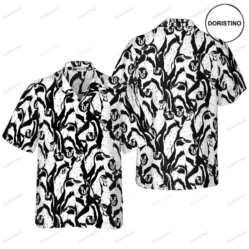 Black And White Penguin For Men Limited Edition Hawaiian Shirt