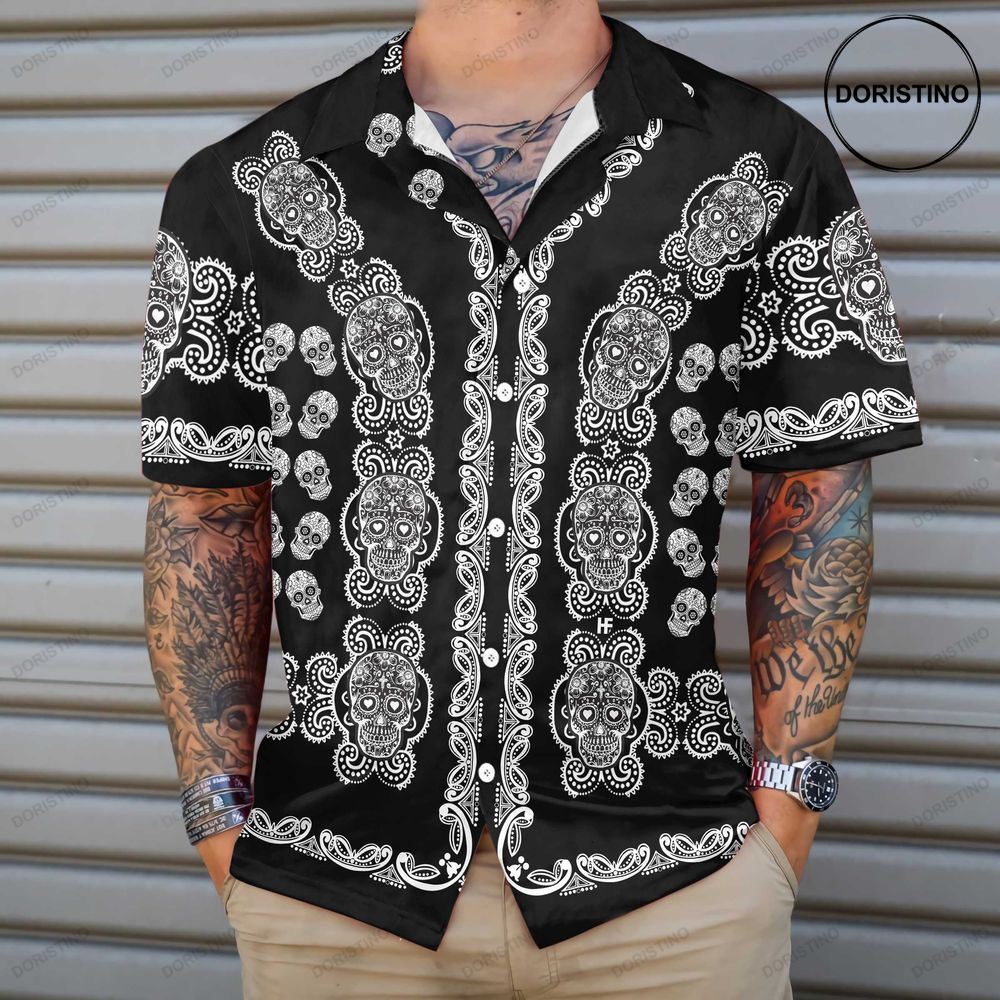 Black And White Sugar Skull Calavera Day Of The Dead Mexican Skull Limited Edition Hawaiian Shirt