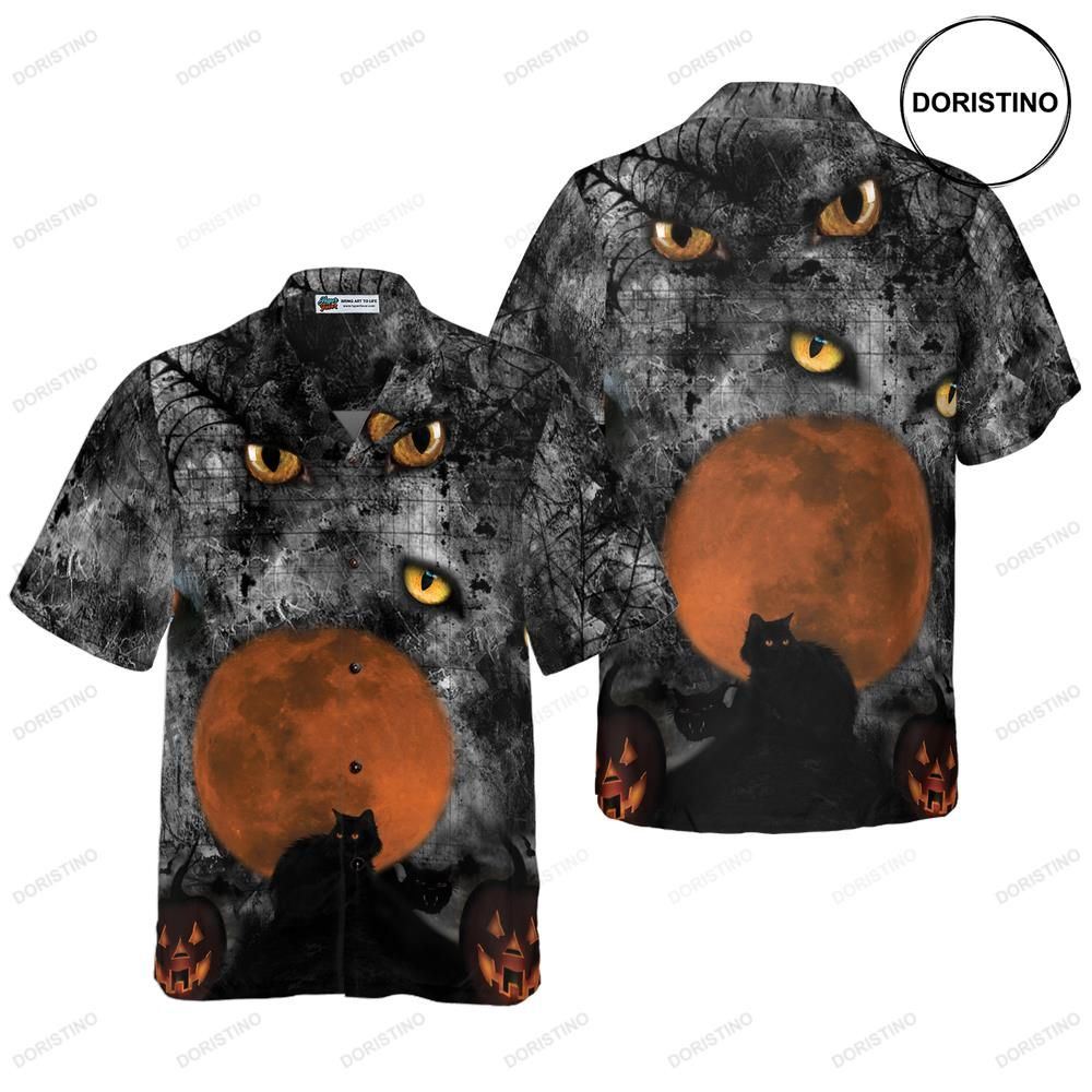 Black Cat Halloween For Men Limited Edition Hawaiian Shirt