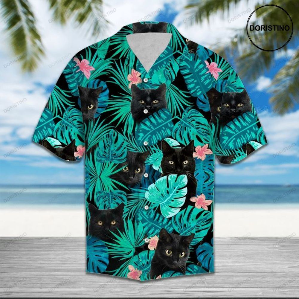Black Cat Awesome Hawaiian Shirt