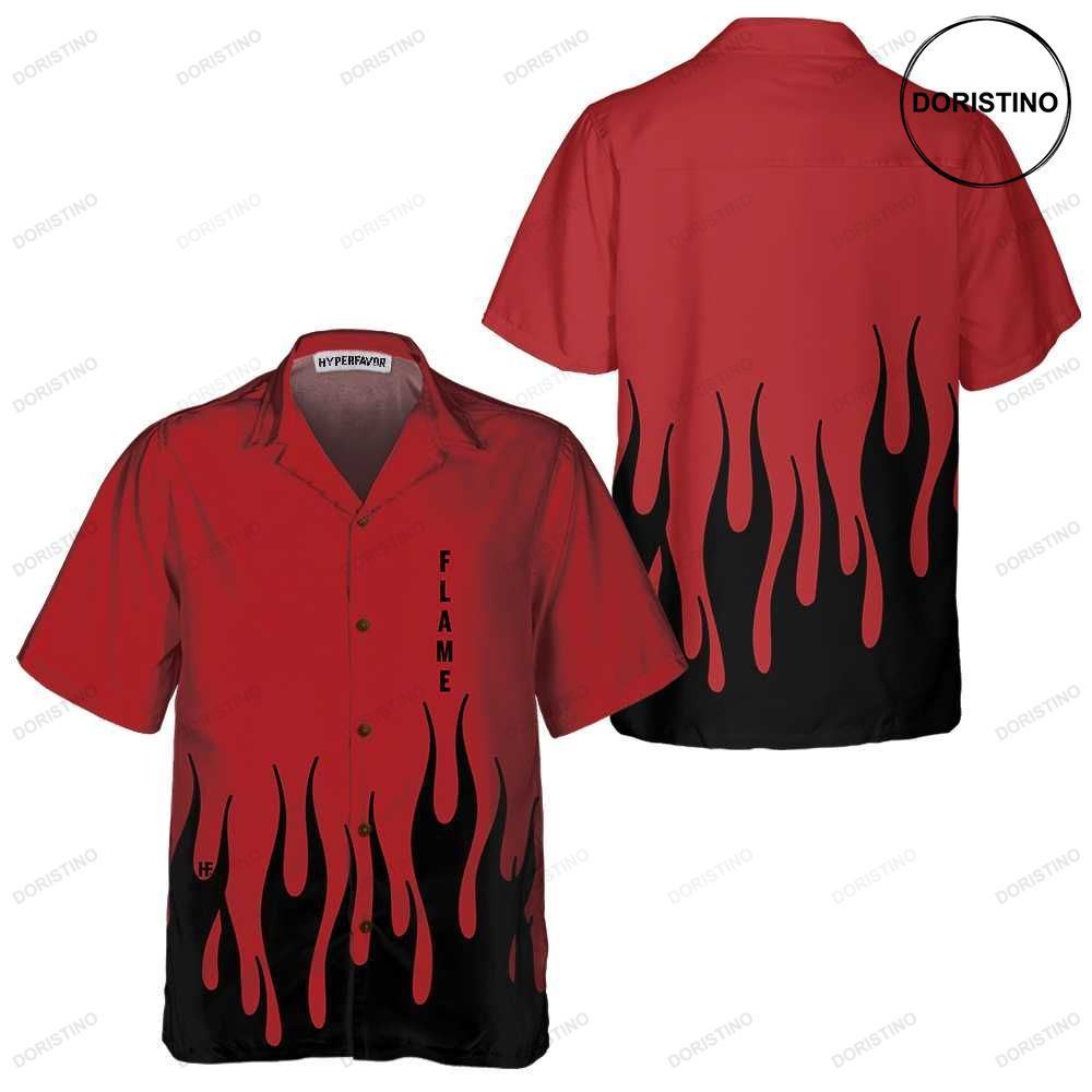 Black Flame Short Sleeve Flame For Men Flame Prin Limited Edition Hawaiian Shirt