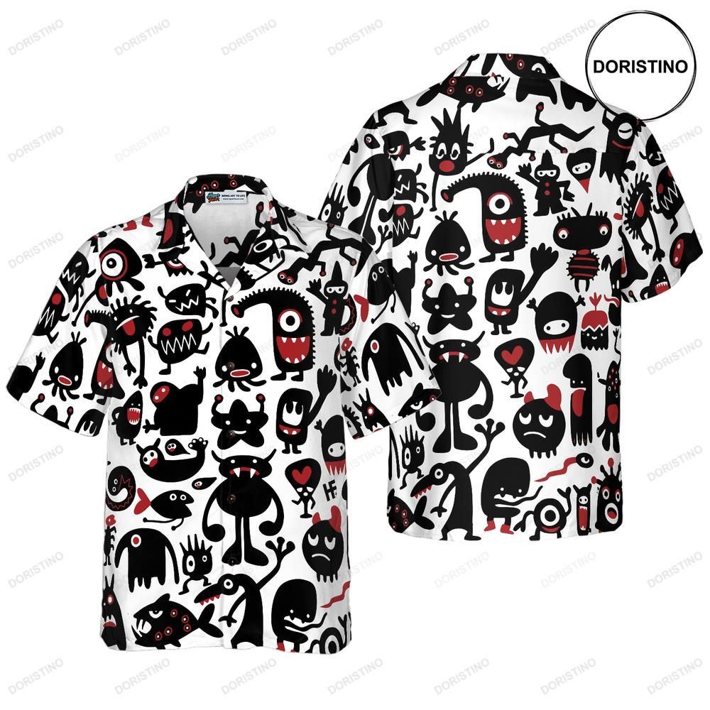 Black Monsters For Halloween Hawaiian Shirt