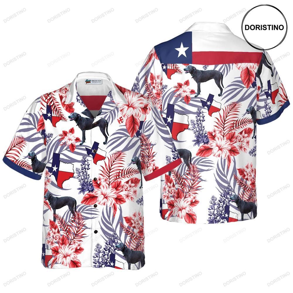 Bluebonnet Texas Blue Lacy Dog Version Button Down Floral And Flag Texas Proud Awesome Hawaiian Shirt