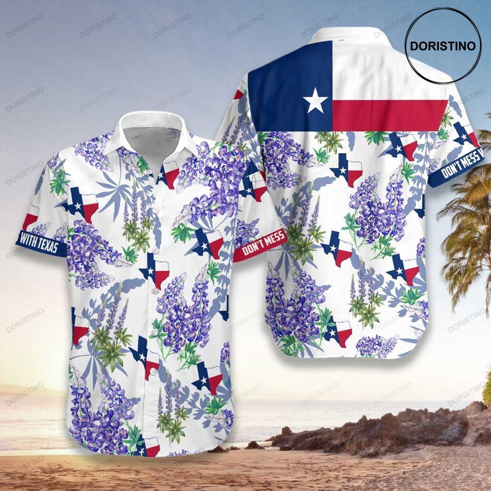 Bluebonnet Texas Purple Version Button Down Floral And Flag Texas Proud Texas S Awesome Hawaiian Shirt