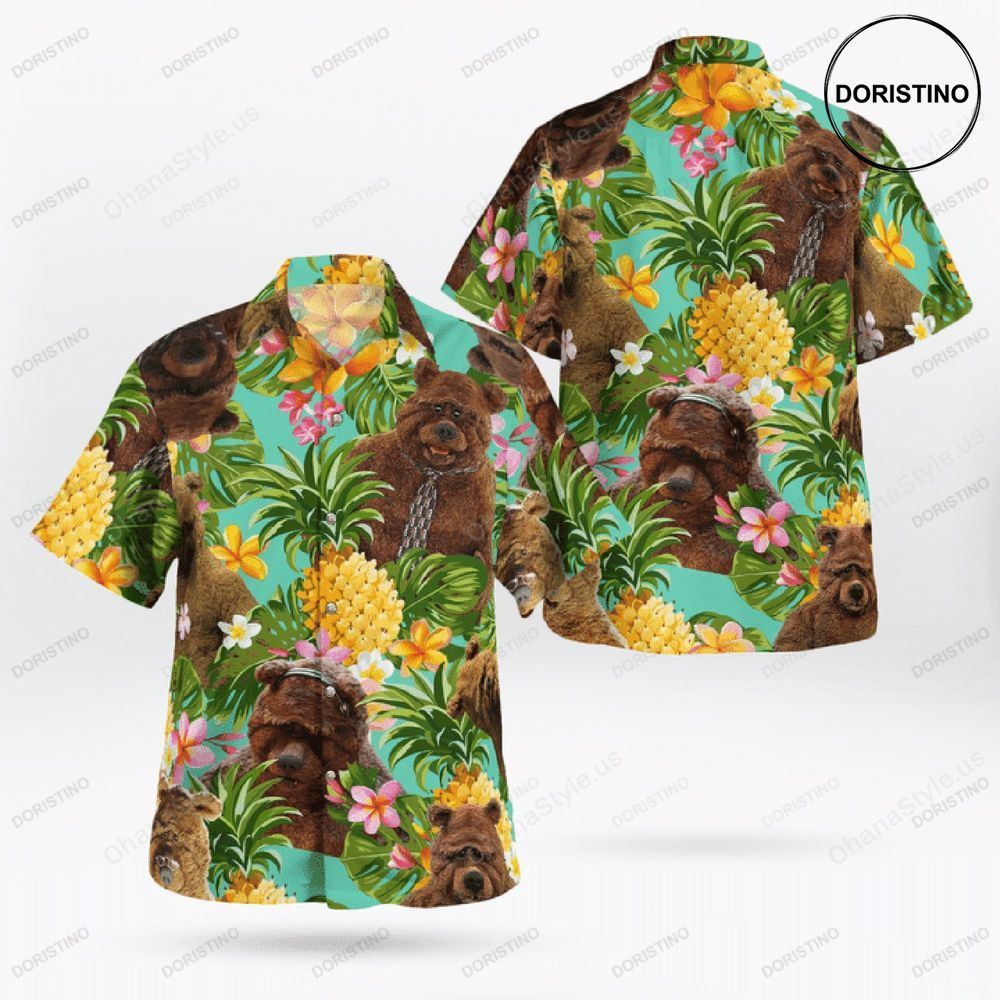 Bobo The Bear Cute Pineapple Tropical Awesome Hawaiian Shirt