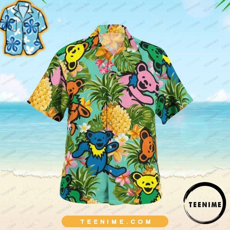 Grateful Dead Dancing Bears Pineapple Full Printing Teenime Awesome Hawaiian Shirt
