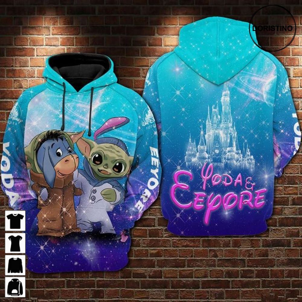 Yoda And Eeyore Land Awesome 3D Hoodie