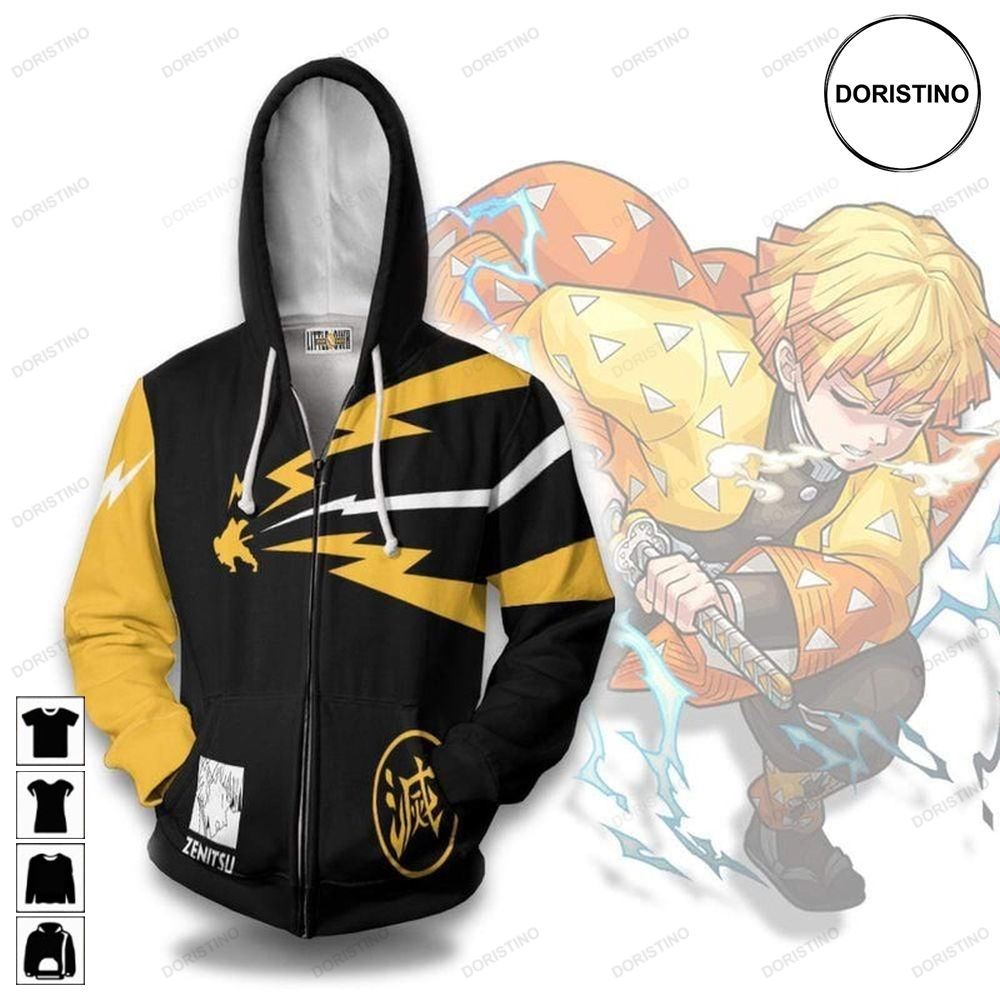 Zenitsu Agatsuma Kid Kny Clothes Anime Outfits Limited Edition 3d Hoodie