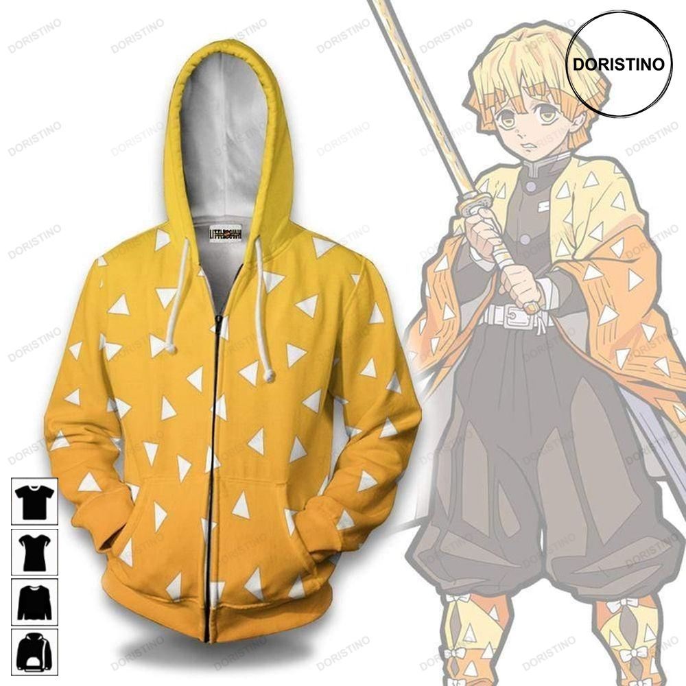 Zenitsu Pattern Kny Anime Casual Cosplay Costume Limited Edition 3d Hoodie
