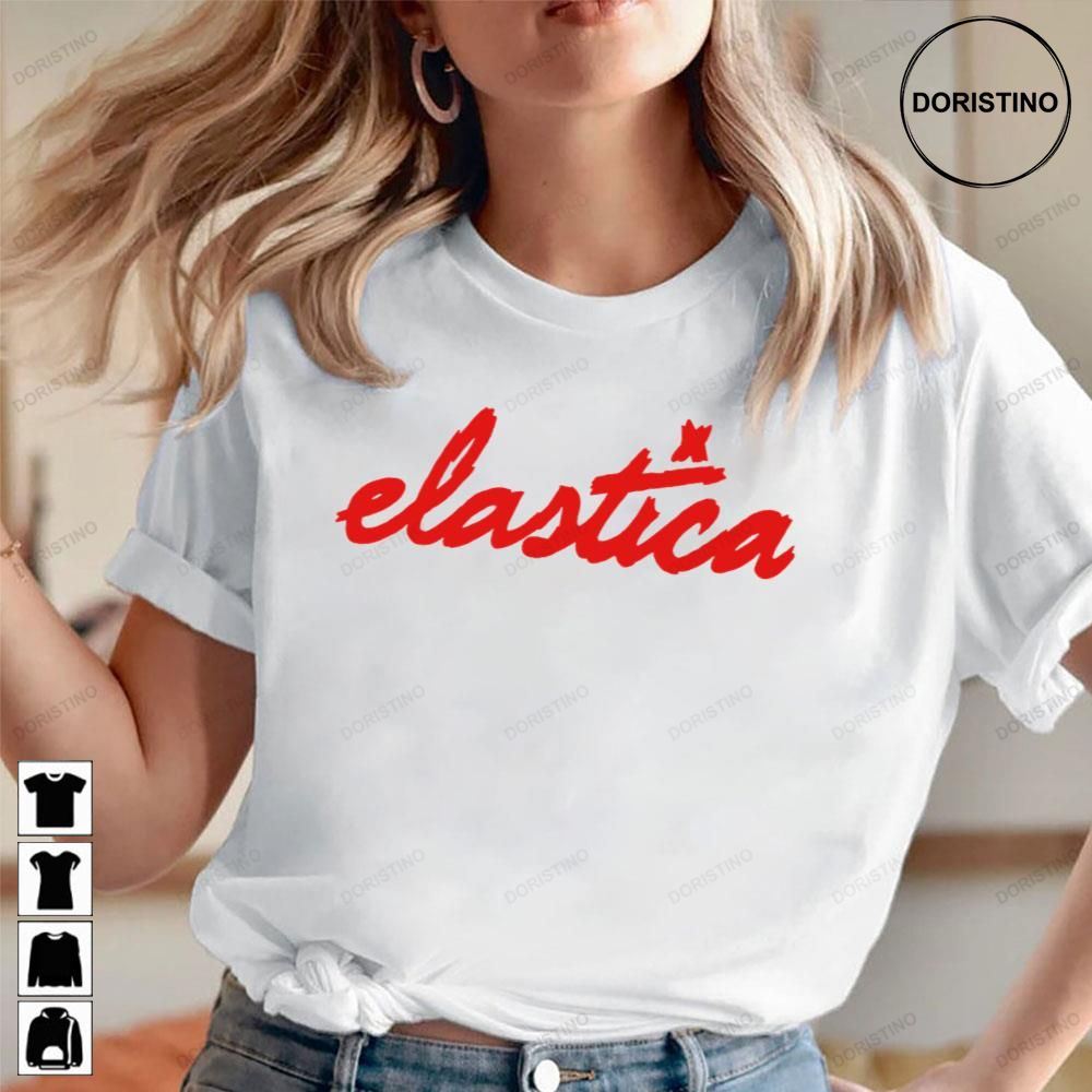 Red Logo Elastica Rock Color Art Limited Edition T-shirts