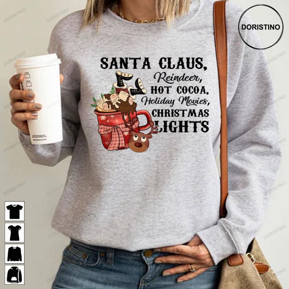 Santa Claus Reindeer Hot Cocoa Merry Christmas Limited Edition T-shirts