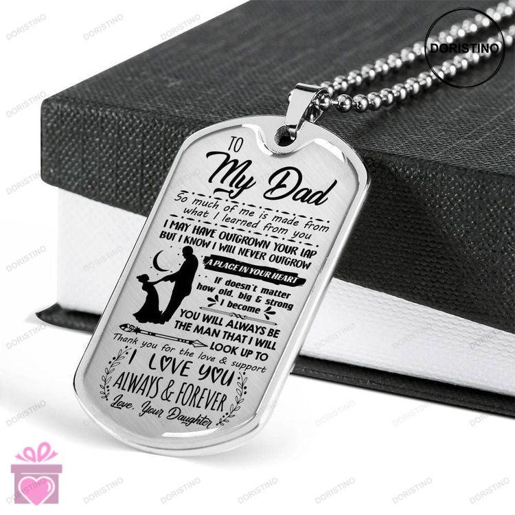 Dad Dog Tag Fathers Day Gift Love You Always And Forever Daughter Giving Dad Dog Tag Military Chain Doristino Limited Edition Necklace