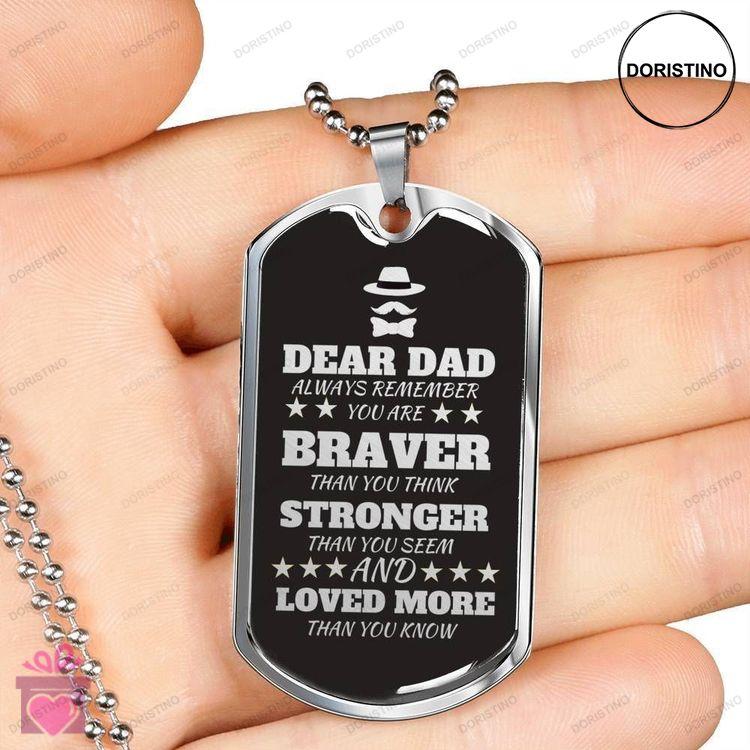 Dad Dog Tag Fathers Day Gift Loved More Than You Know Dog Tag Military Chain Necklace For Dad Dog Ta Doristino Awesome Necklace