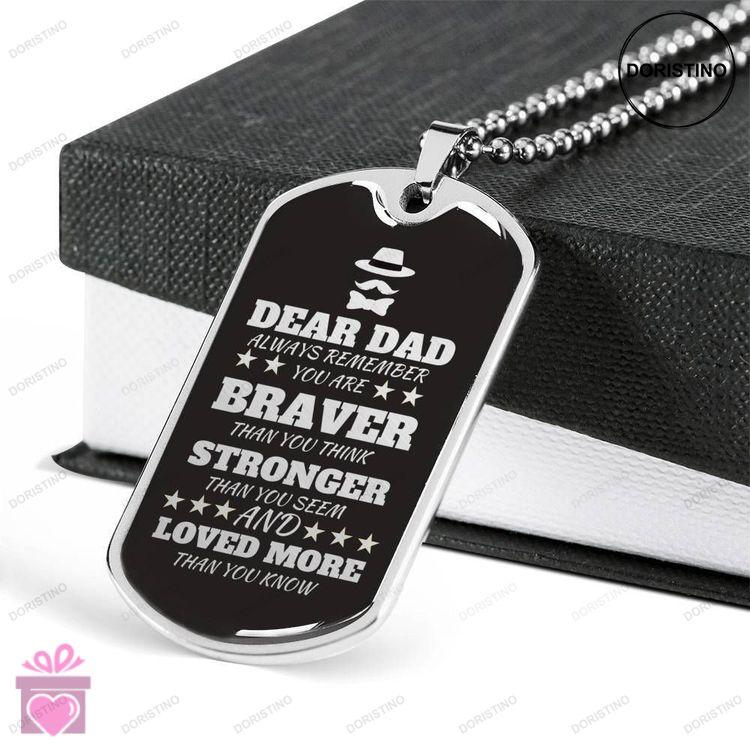Dad Dog Tag Fathers Day Gift Loved More Than You Know Dog Tag Military Chain Necklace For Dad Doristino Awesome Necklace