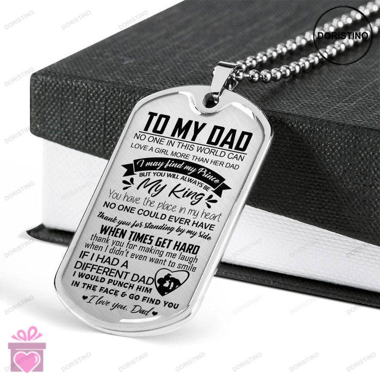 Dad Dog Tag Fathers Day Gift No One In This World Dog Tag Military Chain Necklace Gift For Daddy Dog Doristino Trending Necklace