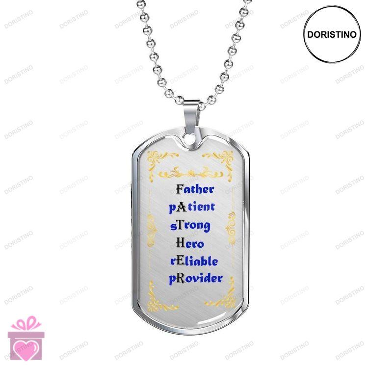 Dad Dog Tag Fathers Day Gift Something About Father Dog Tag Military Chain Necklace Gift For Daddy Doristino Awesome Necklace