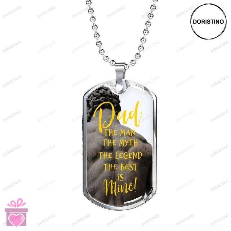 Dad Dog Tag Fathers Day Gift Son Dog Tag The Man Myth Legend Dog Tag Military Chain Necklace Gift Fo Doristino Awesome Necklace
