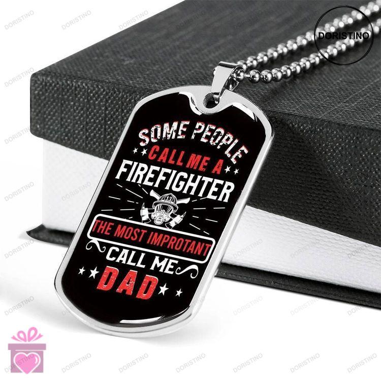 Dad Dog Tag Fathers Day Gift Son Dog Tag The Most Important Call Me Dad Dog Tag Military Chain Neckl Doristino Awesome Necklace