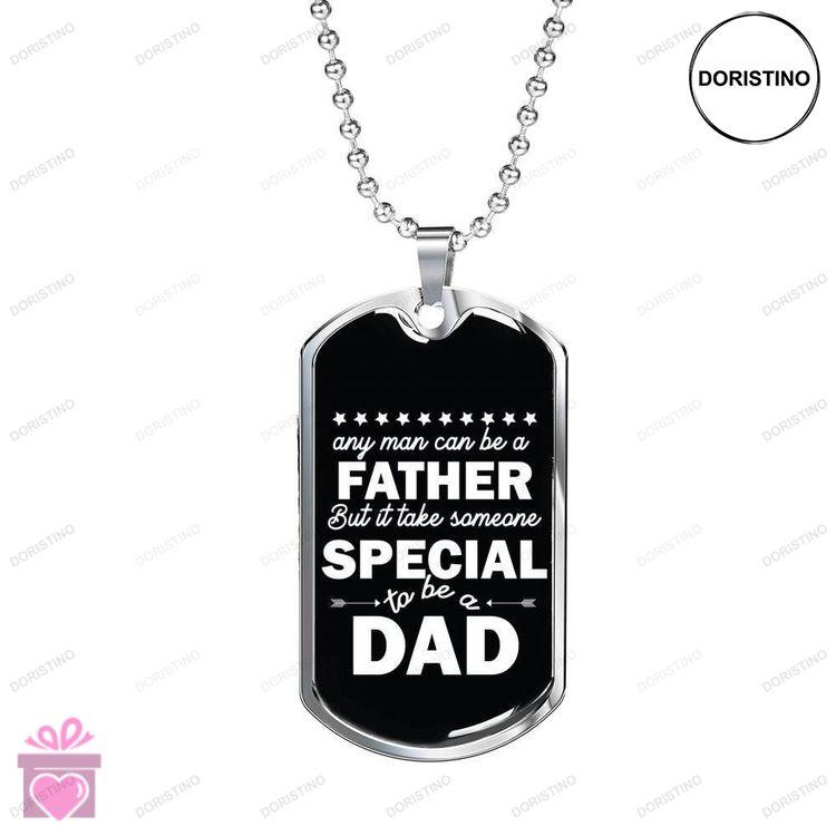 Dad Dog Tag Fathers Day Gift Special To Be A Dad Black Dog Tag Military Chain Necklace For Dad Doristino Trending Necklace