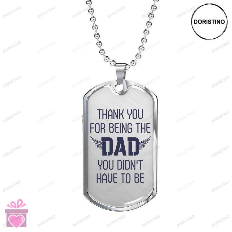 Dad Dog Tag Fathers Day Gift Thank For Being The Dad Dog Tag Military Chain Necklace Gift For Dad Do Doristino Trending Necklace