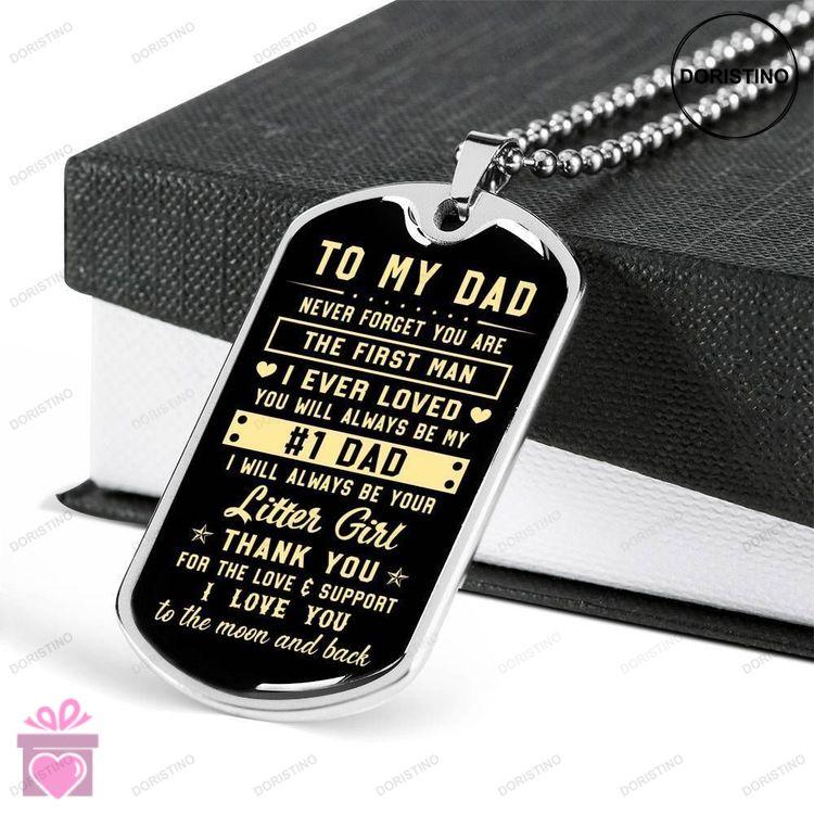 Dad Dog Tag Fathers Day Gift Thank You For The Love And Support Dog Tag Military Chain Necklace For Doristino Awesome Necklace