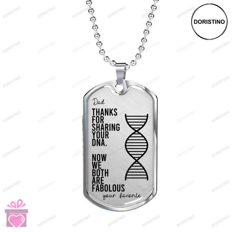 Dad Dog Tag Fathers Day Gift Thanks For Sharing Your Dna Dog Tag Military Chain Necklace For Dad Doristino Trending Necklace