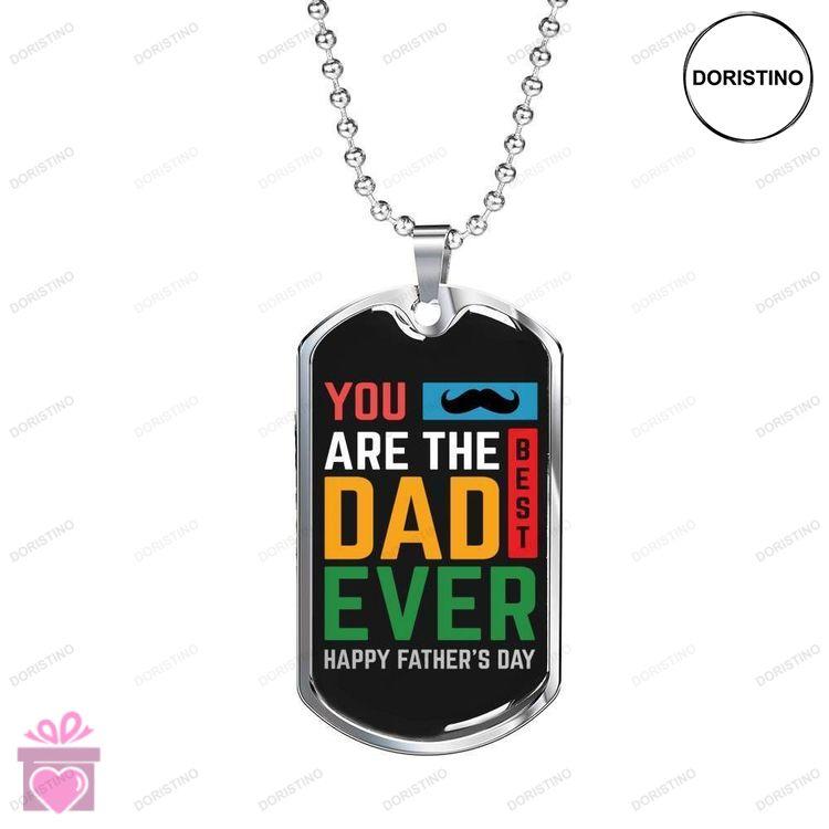 Dad Dog Tag Fathers Day Gift The Best Dad Ever Dog Tag Military Chain Necklace Gift For Men Doristino Awesome Necklace