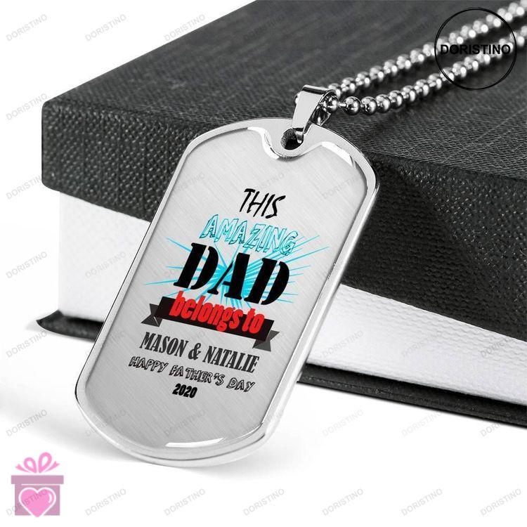 Dad Dog Tag Fathers Day Gift This Amazing Dad Dog Tag Military Chain Necklace For Dad Dog Tag Doristino Trending Necklace