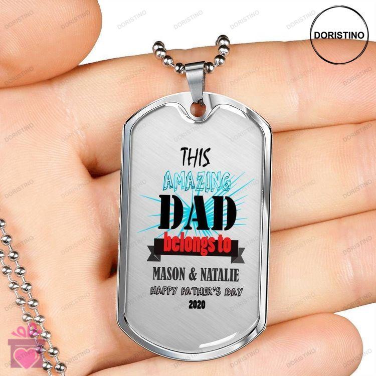 Dad Dog Tag Fathers Day Gift This Amazing Dad Dog Tag Military Chain Necklace For Dad Doristino Awesome Necklace