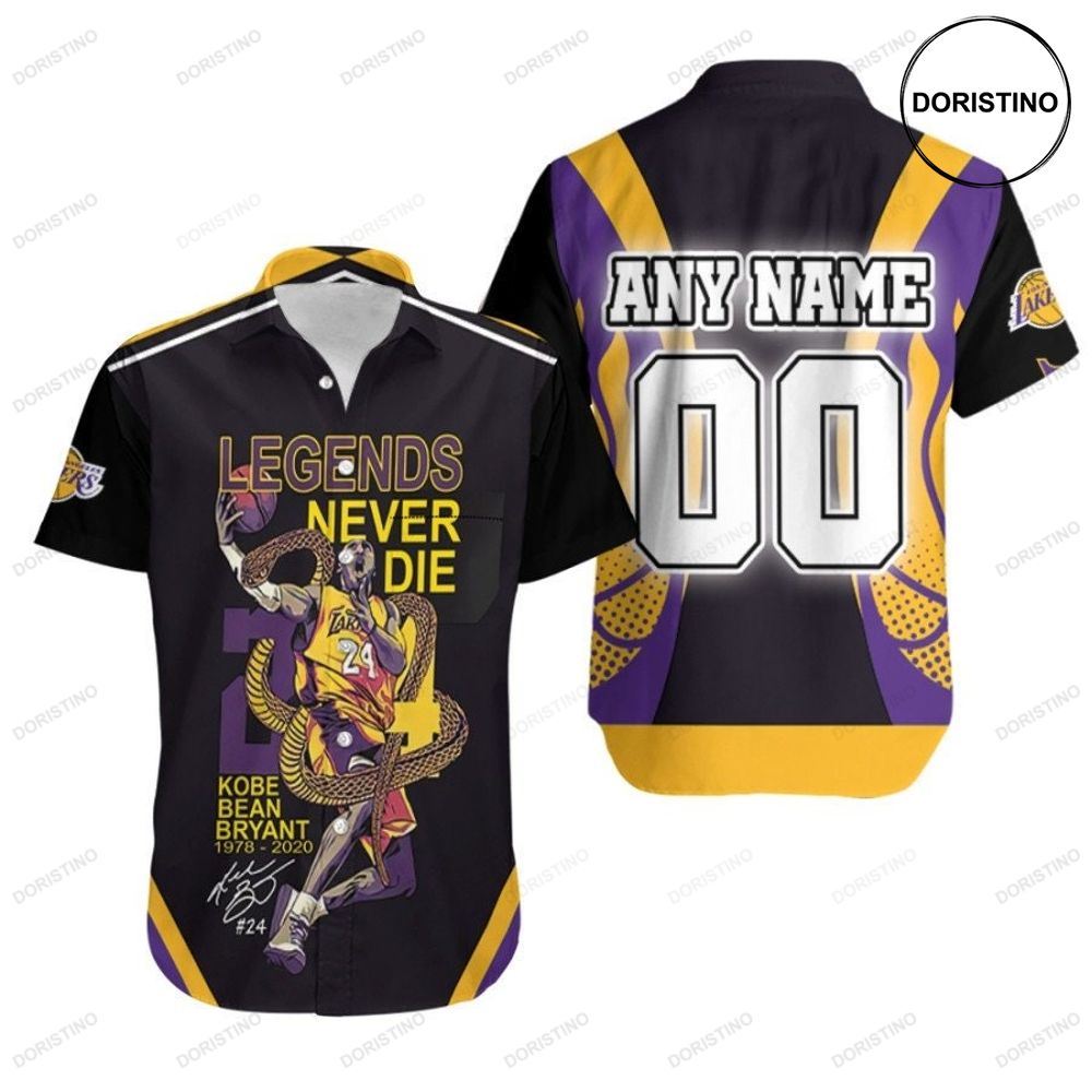 Kobe Bryant 24 Legends Never Die Los Angeles Lakers Nba 3d Custom Name Number For Lakers Fans Awesome Hawaiian Shirt