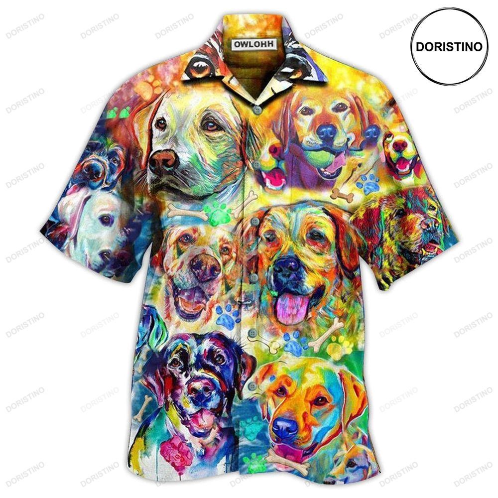Labrador Retriever Love Is Wet Noses Slobbery Kisses Wagging Tails Colorful Hawaiian Shirt